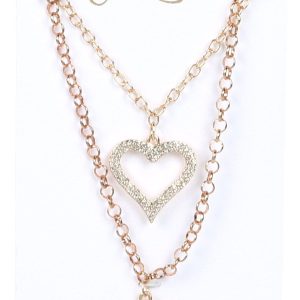 Double Layer Heart Pendant Necklaces