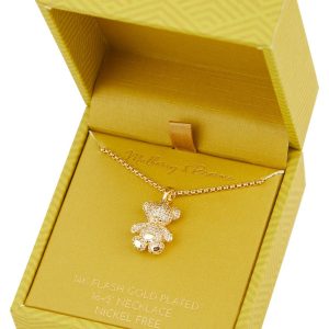 14k Flash Gold Plated Bear Pendant Necklace