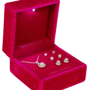 4 Pc Fine Silver Plated Earring s & Necklace Set