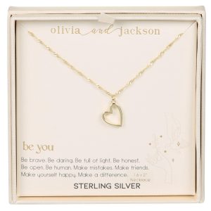 Sterling Silver Dangling Heart Necklace