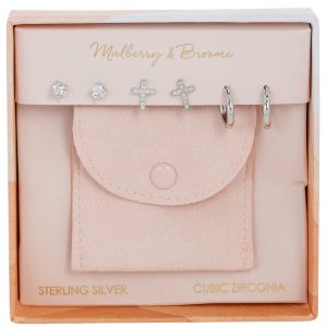 3 Pk Sterling Silver Earrings