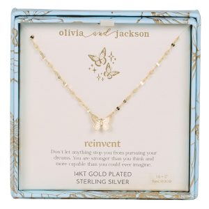 14Kt Gold Plated Butterfly Necklace