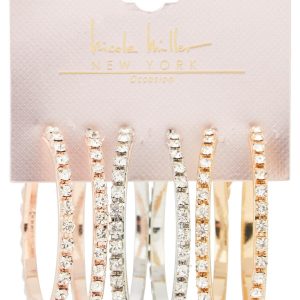 3 Pk Studded Hoop Earrings
