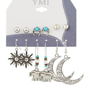 6 Pk Western Earrings
