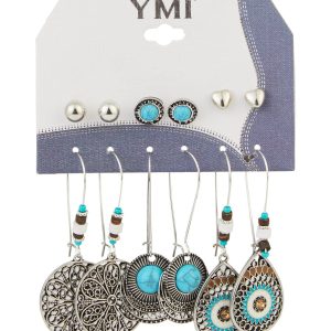 6 Pk Western Earrings