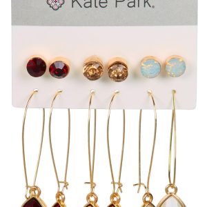 6 Pk Stud & Drop Earrings
