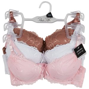 Women's 3 Pk Lace Extreme Push Up Bras