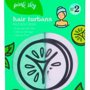 2 Pk Hair Turbans
