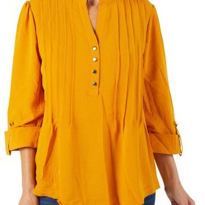 Women's Solid Pleated Top