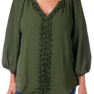 Women's Solid Long Sleeve Top