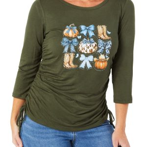 Women's Jeweled Western Pumpkin Top