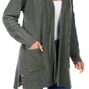 Women's Solid Open Front Cardigan
