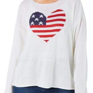 Women's Americana Heart Knit Sweater