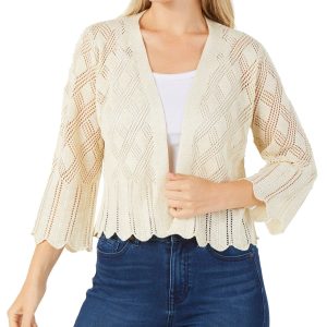 Women's Solid Open Front Cardigan