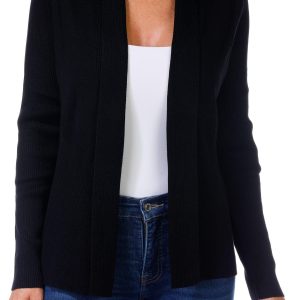 Women's Open Front Ribbed Cardigan