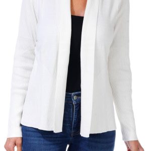 Women's Open Front Ribbed Cardigan