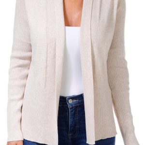 Women's Open Front Ribbed Cardigan