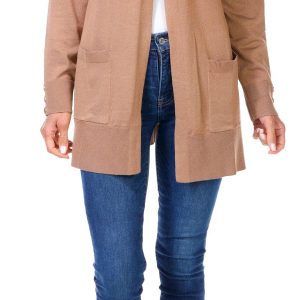 Women's Solid Open Front Cardigan