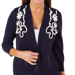 Women's Solid Open Front Sweater