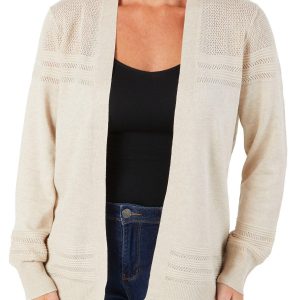 Women's Solid Open Front Cardigan