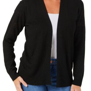 Women's Solid Open Front Cardigan