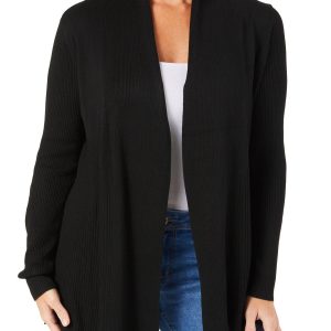 Women's Solid Open Front Cardigan