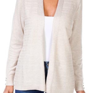 Women's Solid Open Front Cardigan