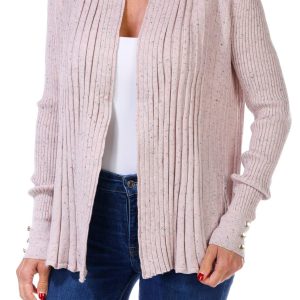 Women's Ribbed Open Front Cardigan
