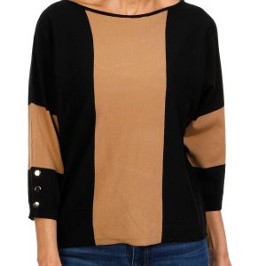 Women's Color Block 3/4 Sleeve Top