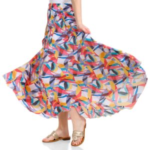 Women's Colorblock Pull On Skirt