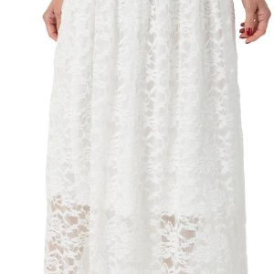 Women's Solid Lace Overlay Skirt