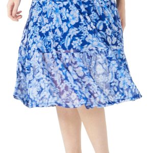 Women's Floral Overlay Midi Skirt
