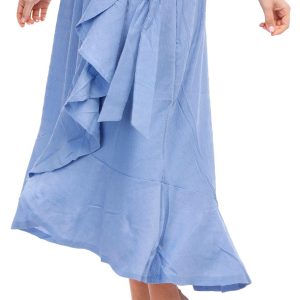 Women's Solid Drape Front Skirt