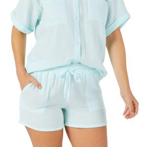 Women's 2 Pc Solid Swim Cover Up