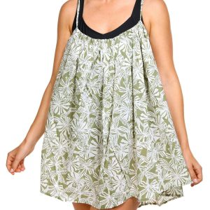 Women's Sleeveless Floral Print Swim Cover Up Dress