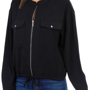 Women's Solid Zip Up Jacket