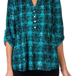 Women's Snakeskin Print Top