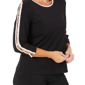 Women's Keyhole Button Sleeve Top