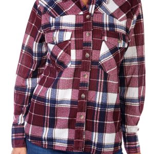 Women's Plaid Print Button Down Top