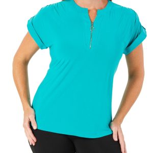 Women's Solid Quarter Zip Top