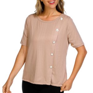 Women's Solid Stripe Print Top