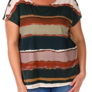 Women's Plus Stripe Print Top