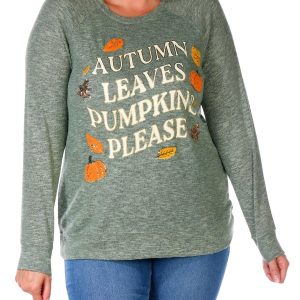 Women's Plus Fall Autumn Leaves Top