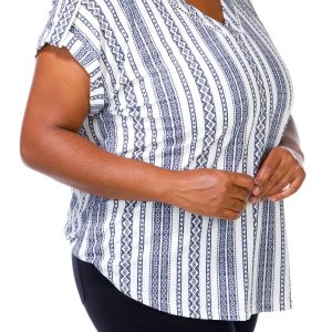Women's Stripe Print Top