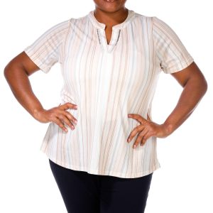 Women's Plus Stripe Print Top