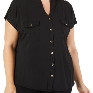 Women's Plus Button Front Top