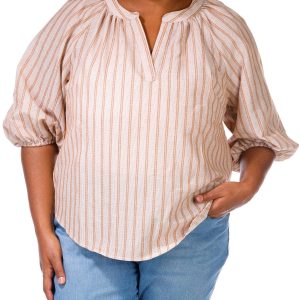 Women's Plus Stripe Print Top