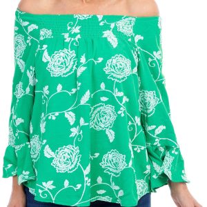 Women's Petite Floral Peasant Top