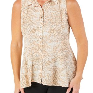 Women's Petite Animal Print Top
