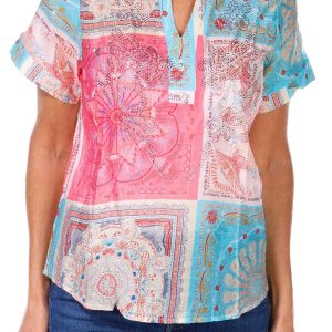 Women's Petite Medallion Print Top